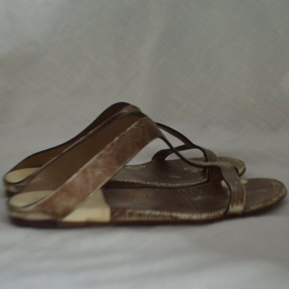 Sz 36.5 6 Marsell Gold Weathered Leather Sandals - Picture 5 of 7